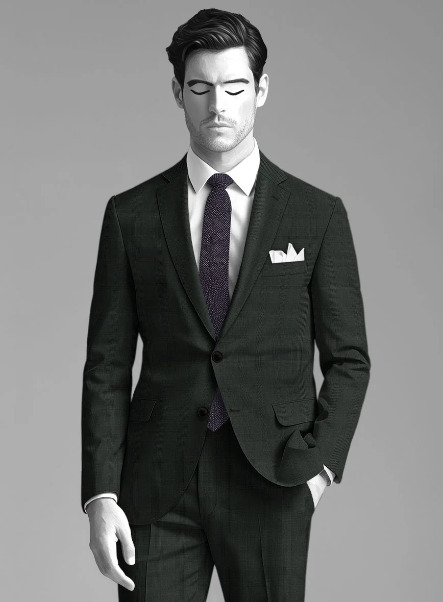 Napolean Esso Tartan Olive Wool Jacket - Image 2
