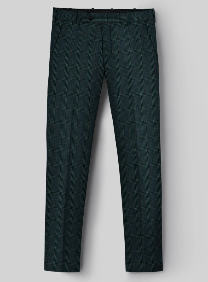 Napolean Esso Tartan Teal Blue Wool Suit - Image 7