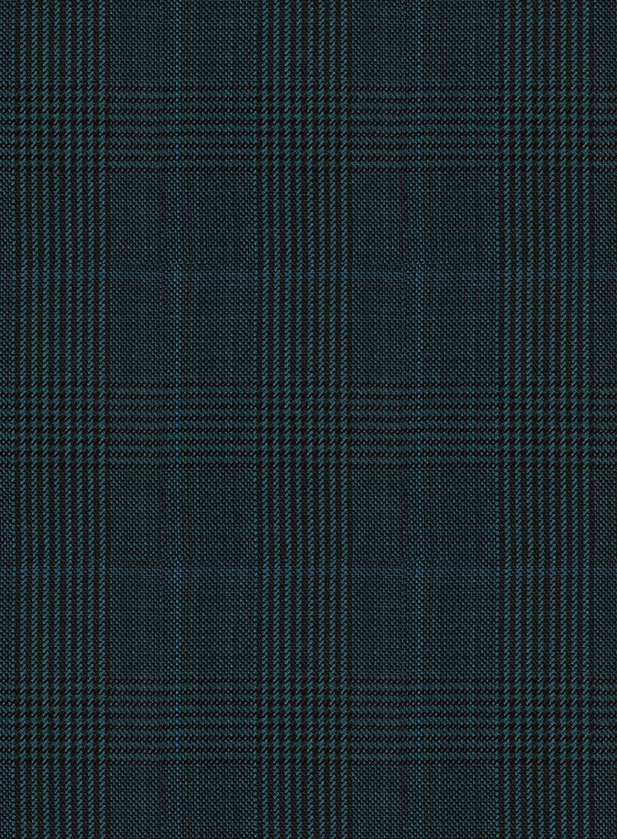 Napolean Esso Tartan Teal Blue Wool Suit - Image 8