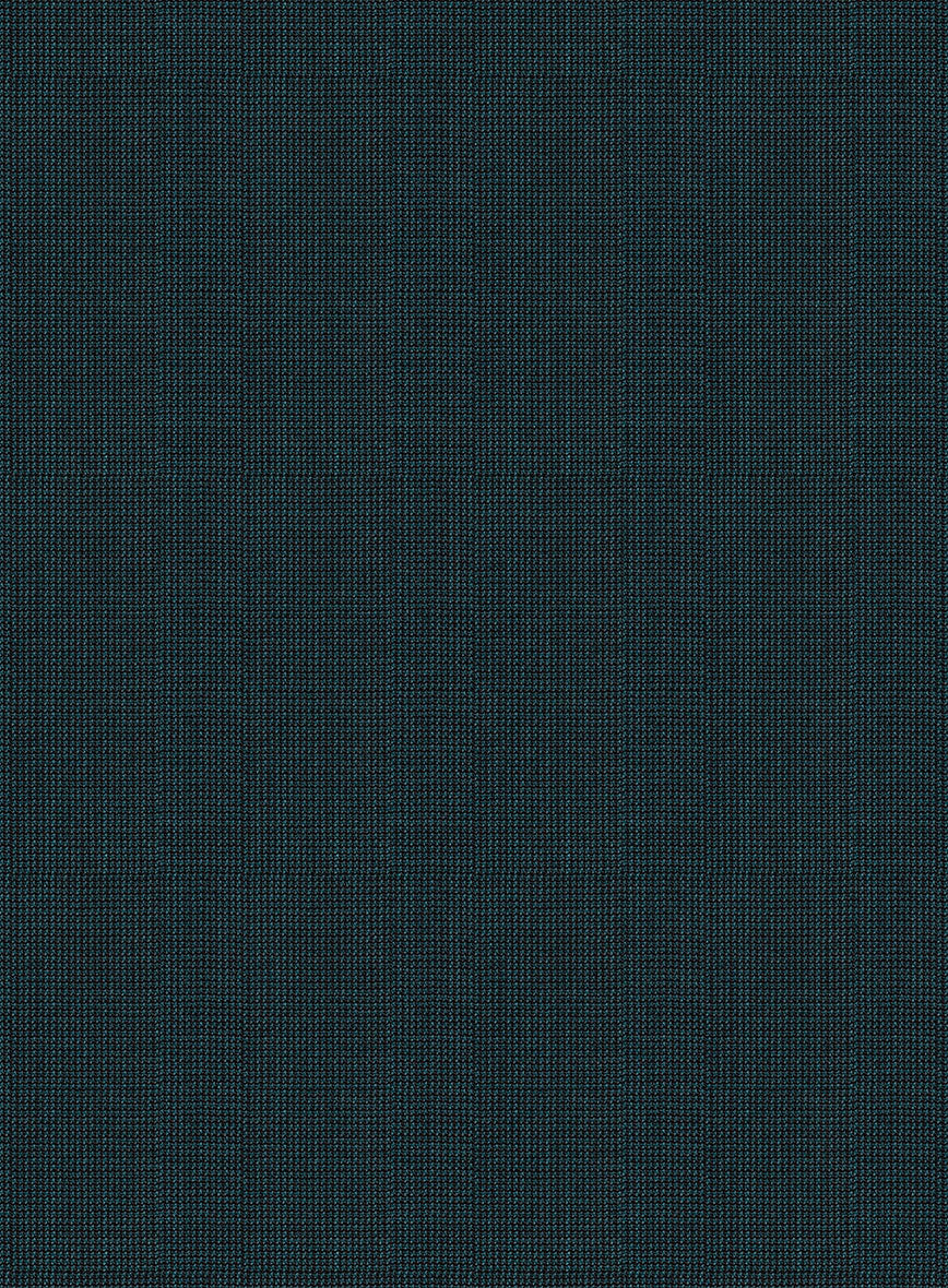 Napolean Fioran Teal Blue Microcheck Wool Jacket - Image 3