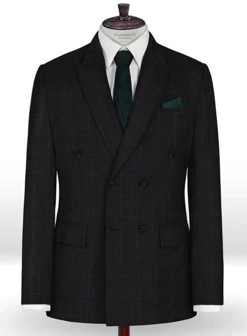 Napolean Fissa Black Wool Double Breasted Jacket