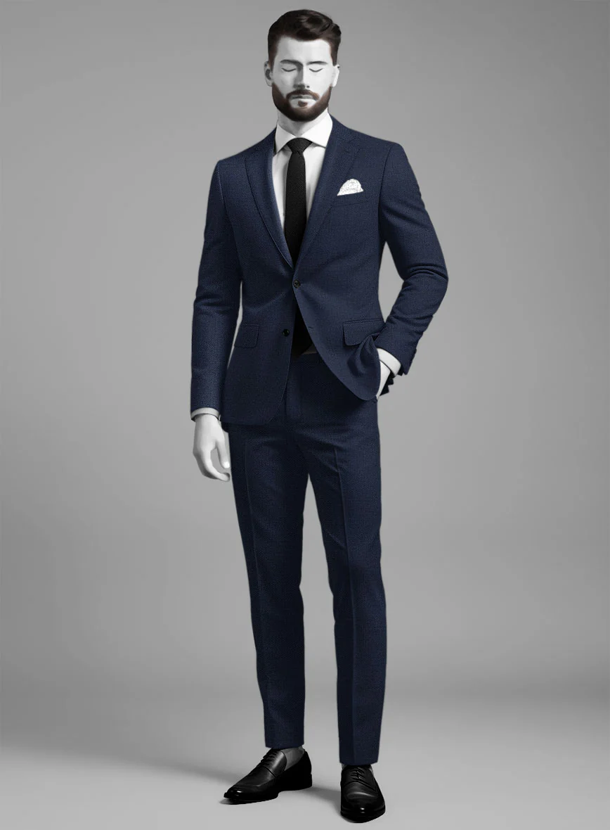Napolean Ford Blue Birdseye Wool Suit