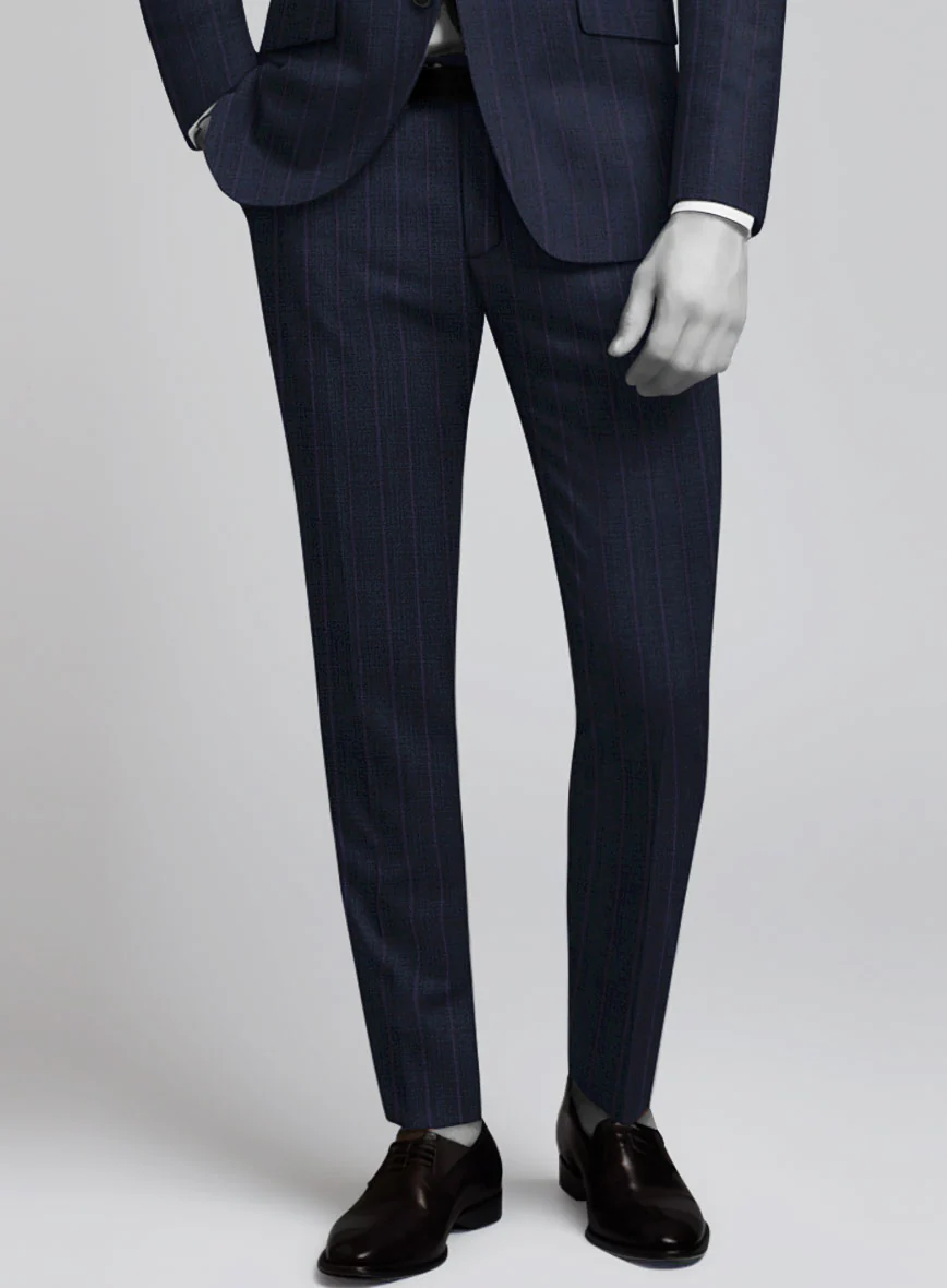Napolean Gavino Stripe Blue Wool Suit - Image 6