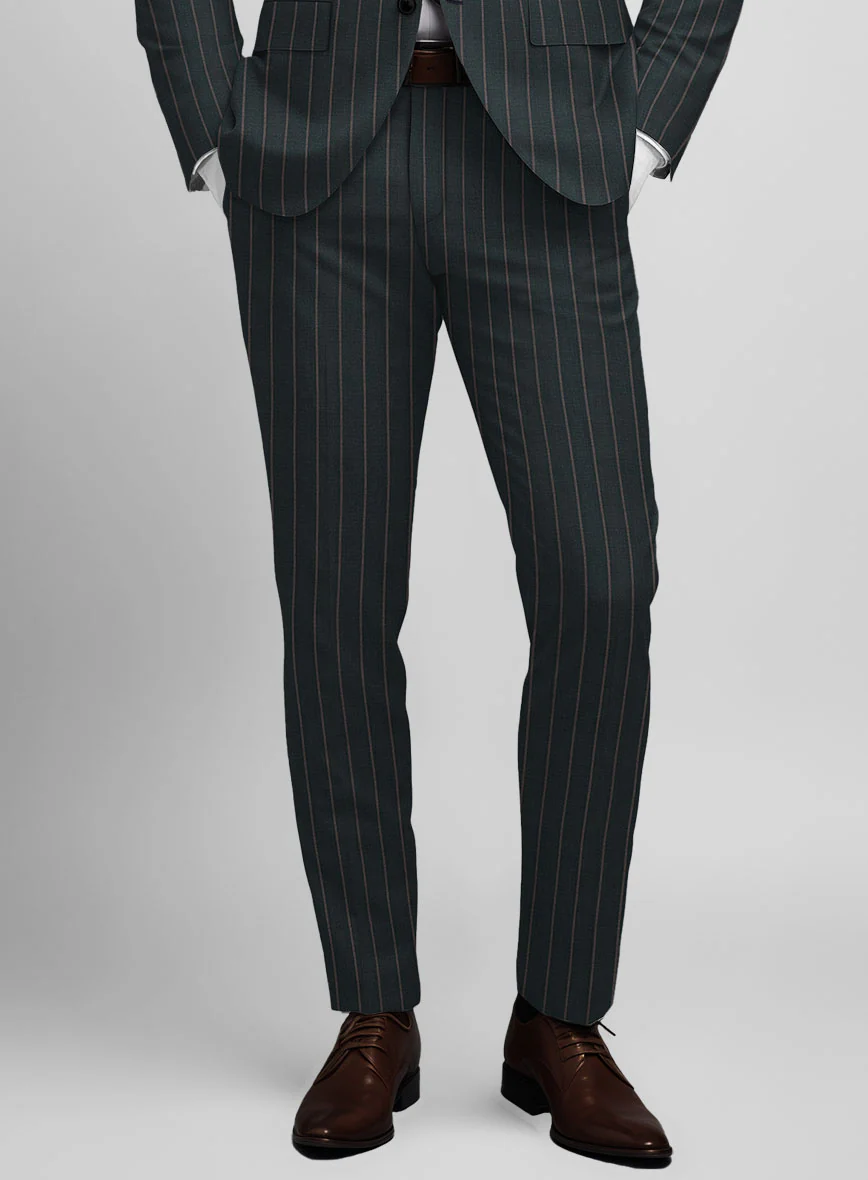 Napolean Gavino Stripe Green Wool Pants - Image 2