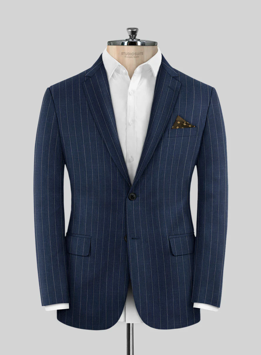 Napolean Genova Stripe Blue Wool Jacket