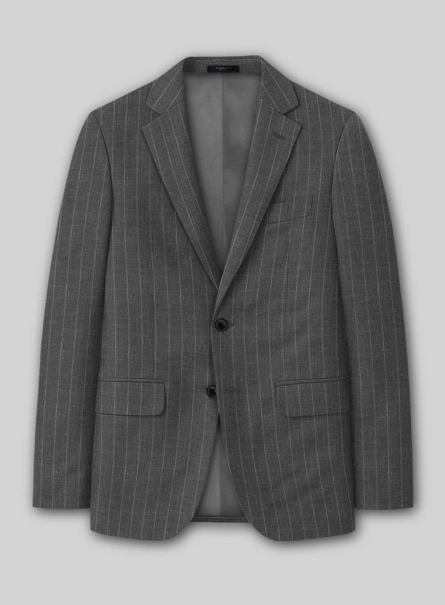 Napolean Genova Stripe Dark Gray Wool Jacket
