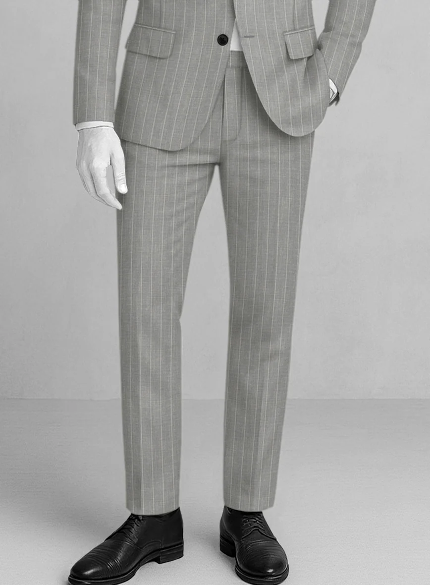 Napolean Genova Stripe Gray Wool Pants