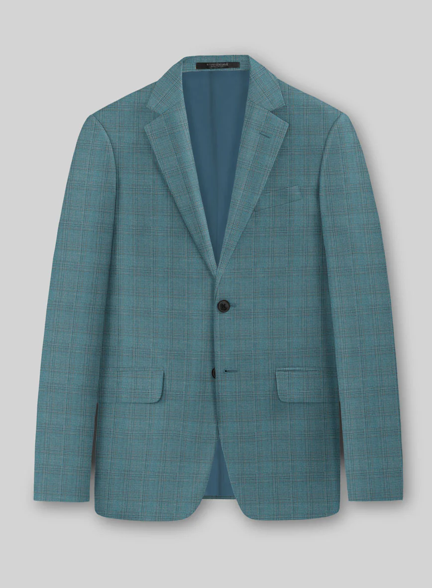 Napolean Gisde Glen Light Blue Wool Jacket