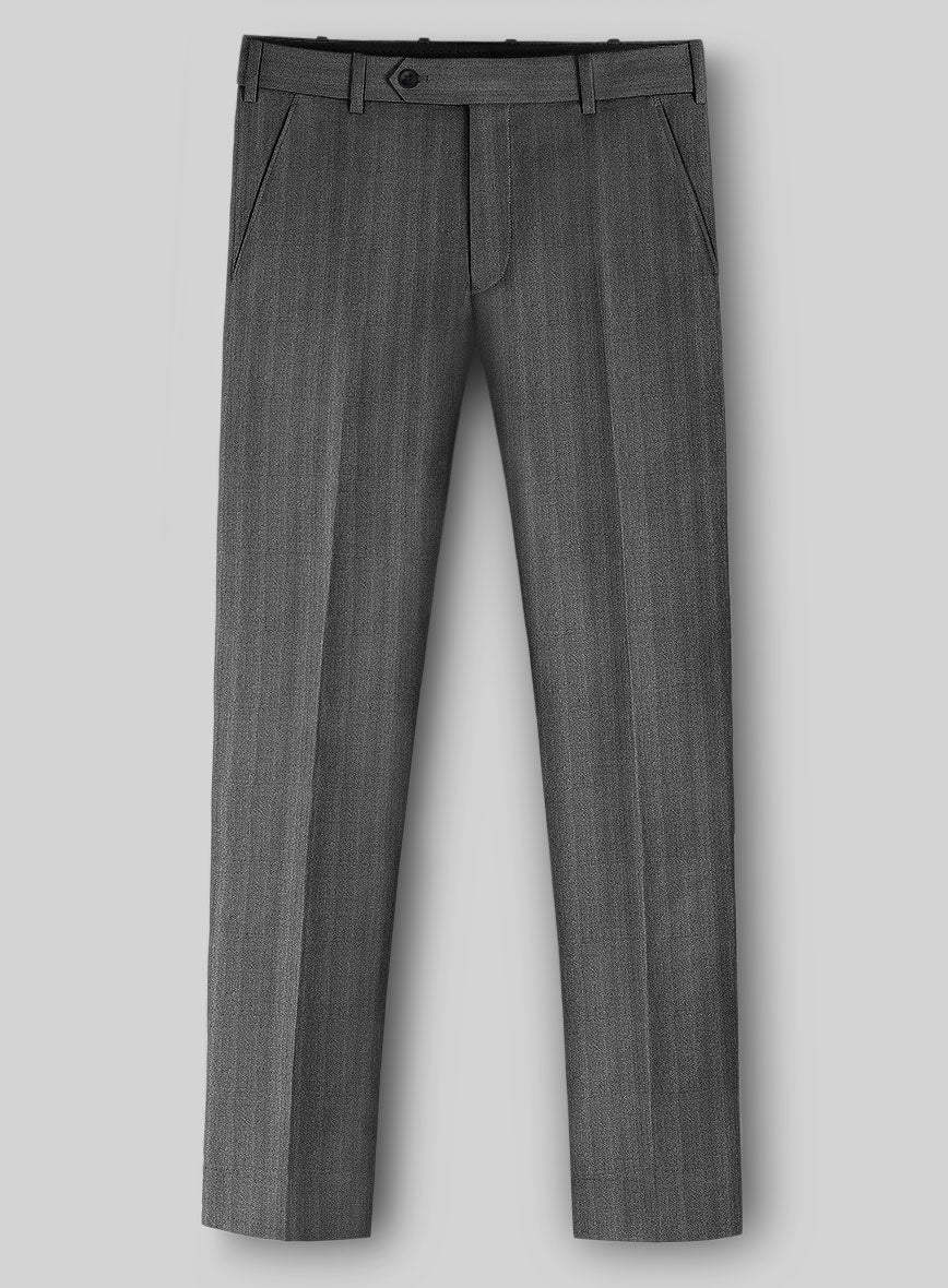 Napolean Gray Herringbone Wool Suit - Image 4