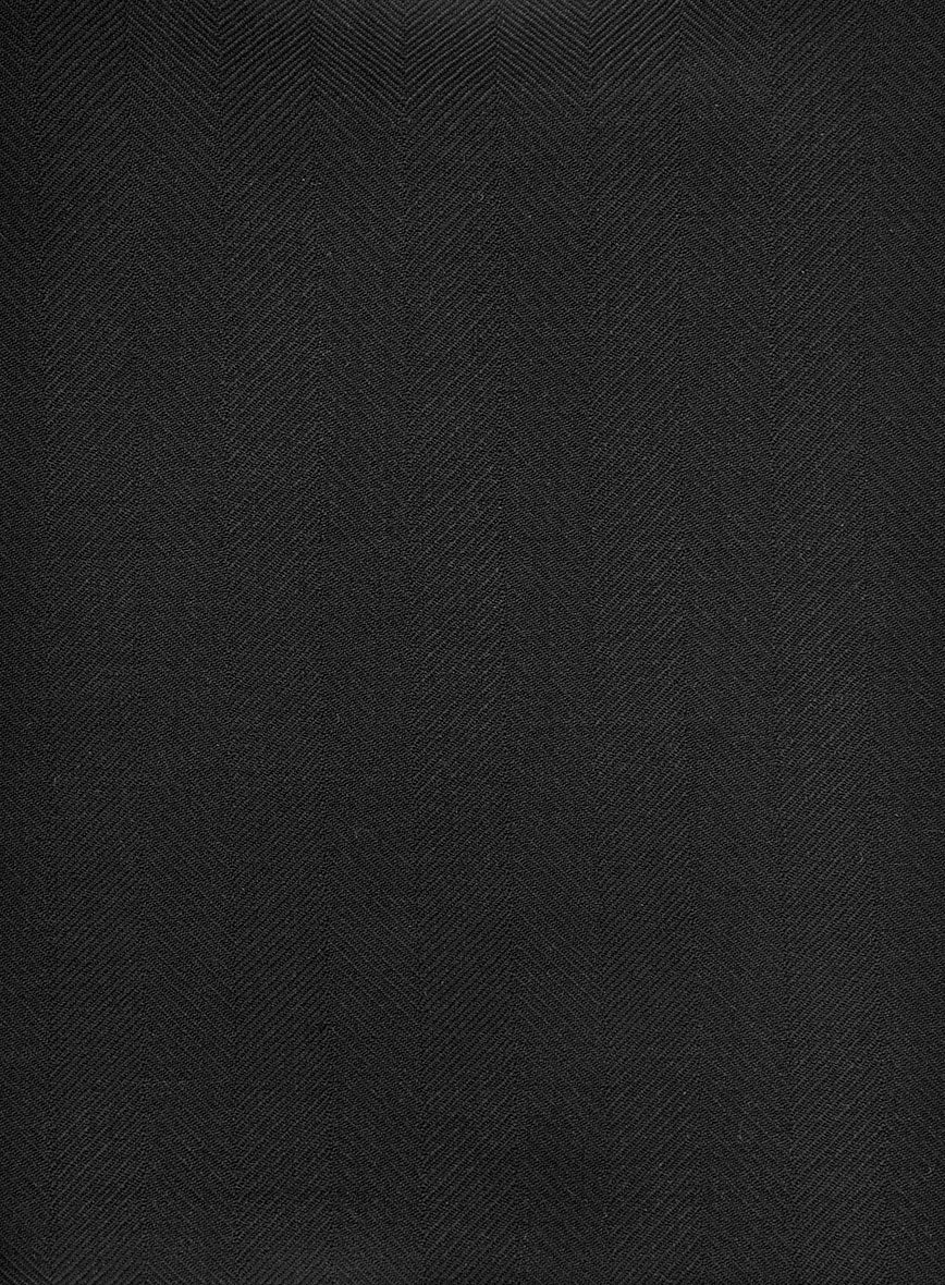 Napolean Imperial Black Herringbone Wool Suit - Image 7