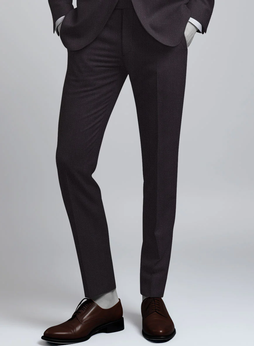 Napolean Imperial Brown Herringbone Wool Suit - Image 5