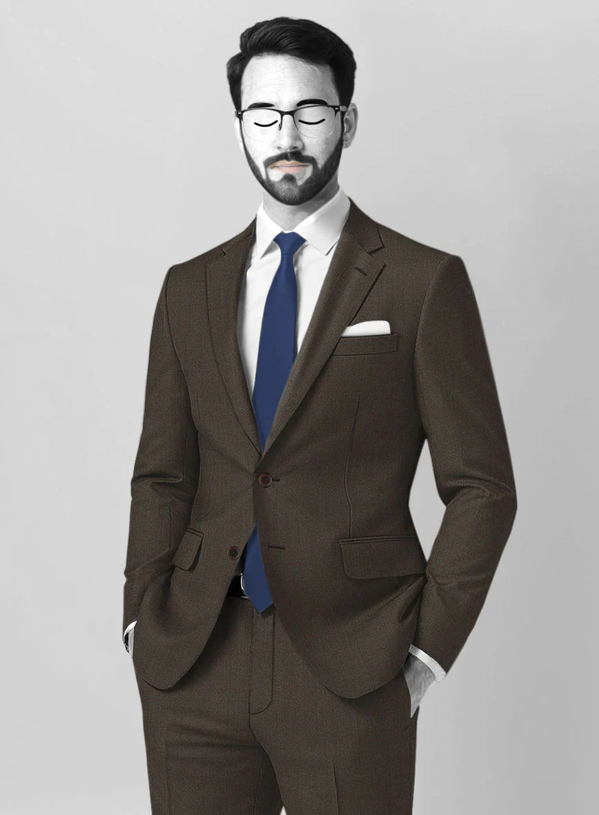 Napolean Intense Brown Wool Suit - Image 3