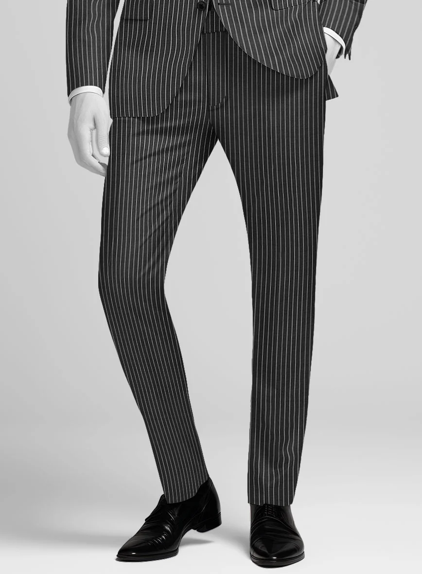 Napolean Isaura Stripe Gray Wool Pants - Image 2