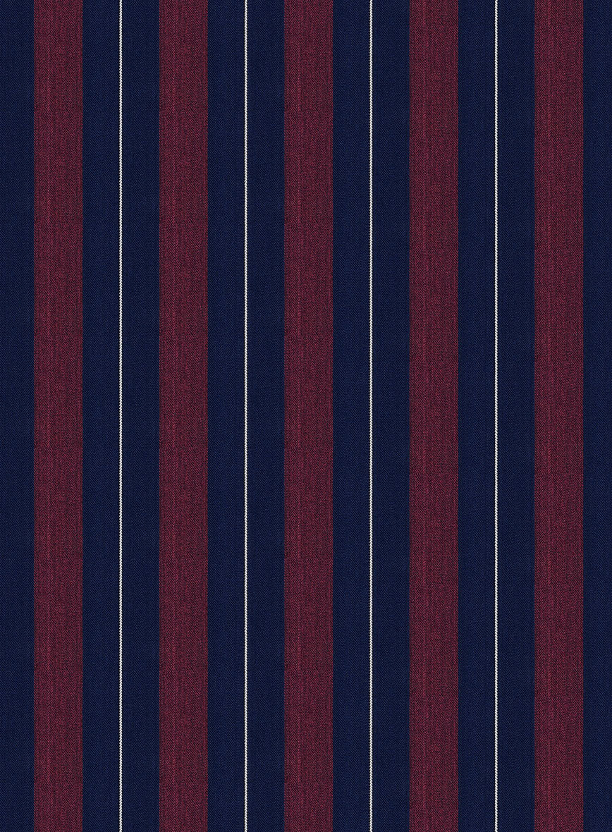 Napolean Izzaro Stripe Garnet Blue Wool Suit - Image 6