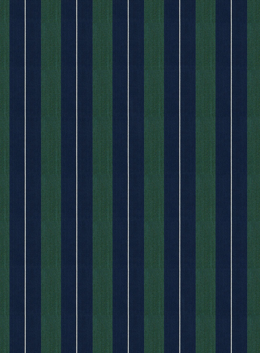 Napolean Izzaro Stripe Green Blue Wool Pants - Image 3