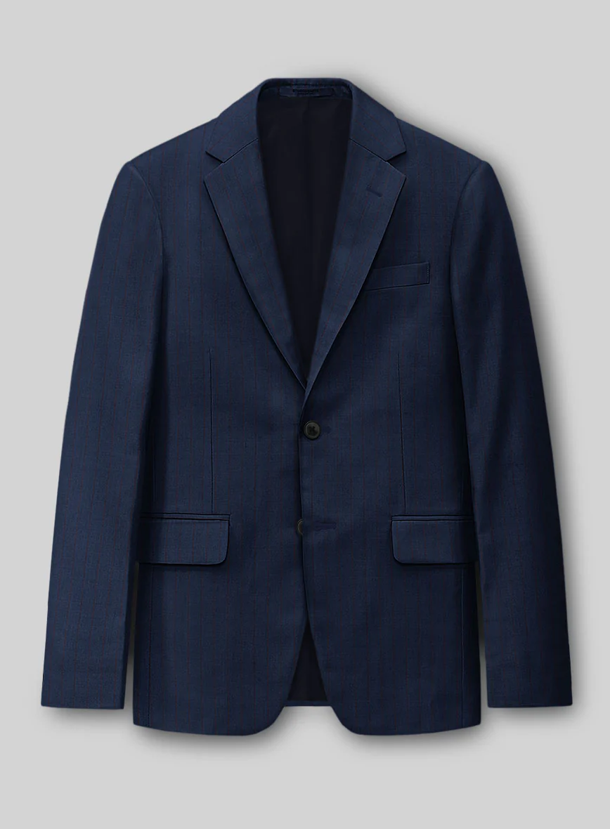 Napolean Kara Stripe Blue Wool Jacket