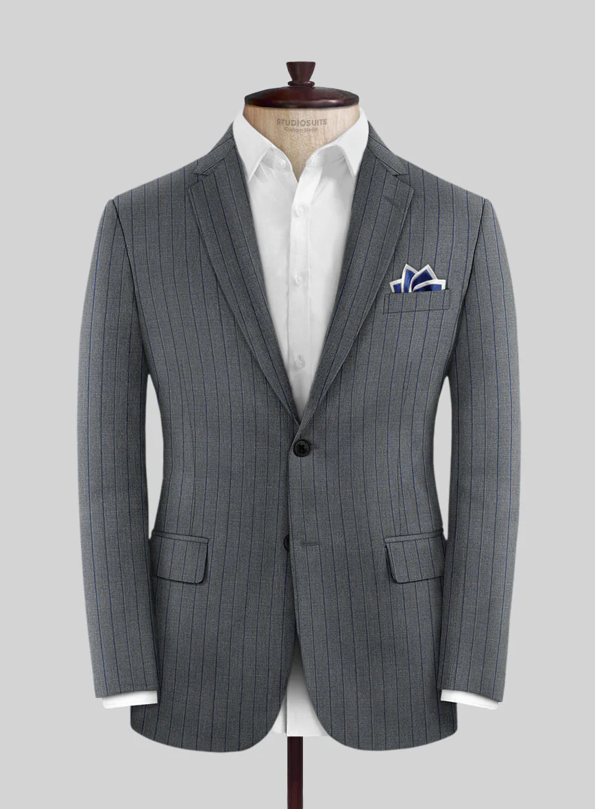 Napolean Kara Stripe Gray Wool Jacket