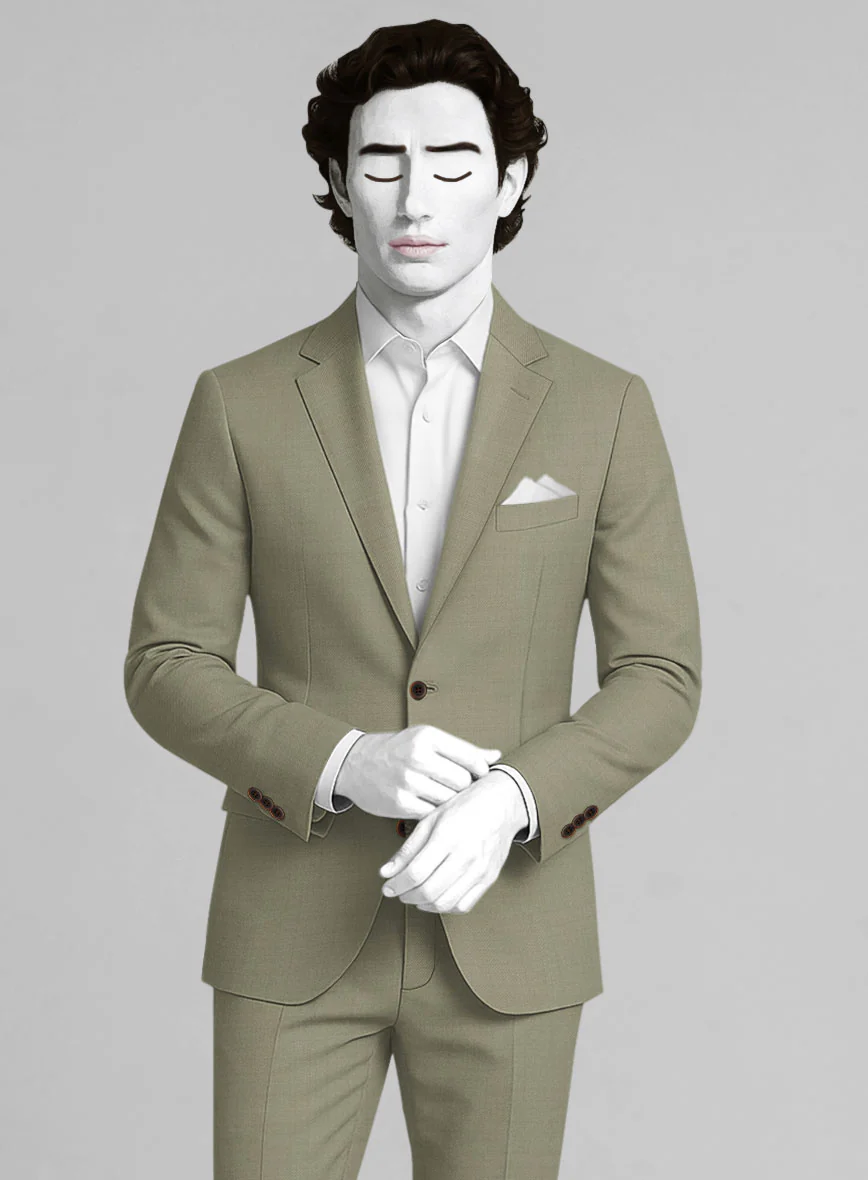 Napolean Light Khaki Wool Suit - Image 3