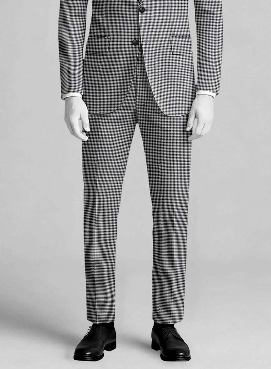 Napolean Mini Houndstooth White Wool Pants