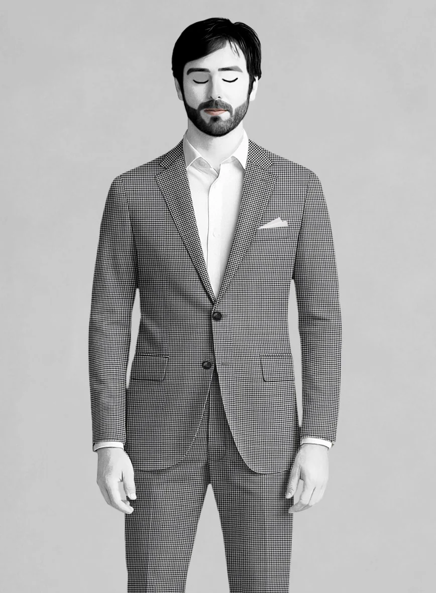 Napolean Mini Houndstooth White Wool Suit - Image 4
