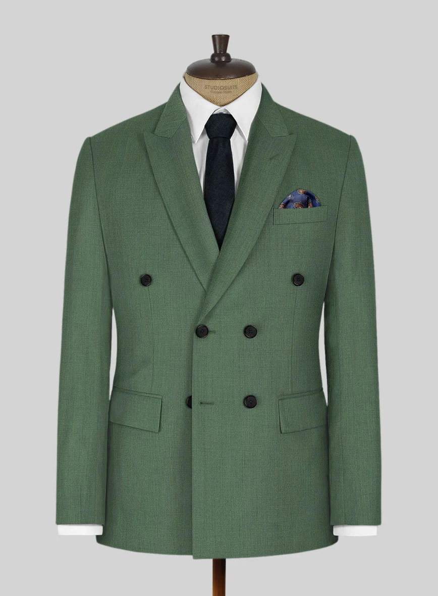 Napolean Moss Green Wool Double Breasted Jacket