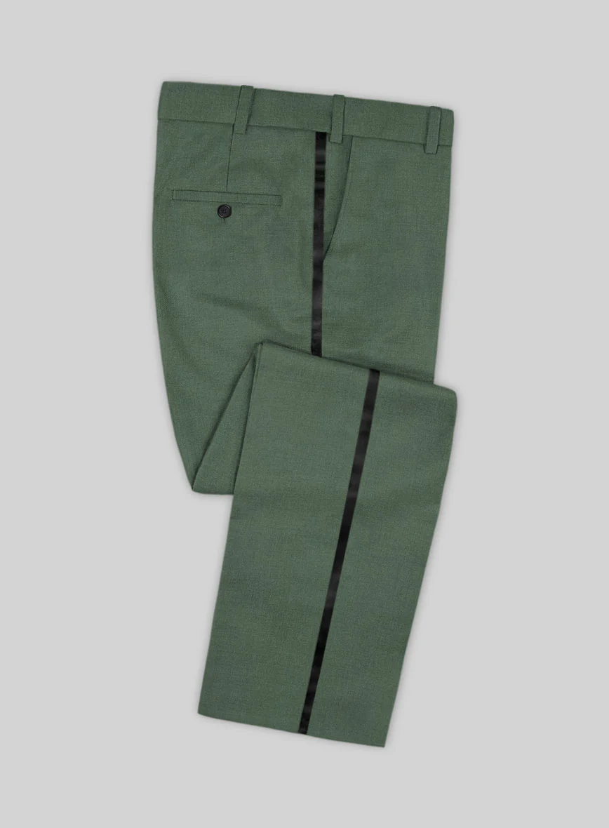 Napolean Moss Green Wool Tuxedo Suit - Image 3