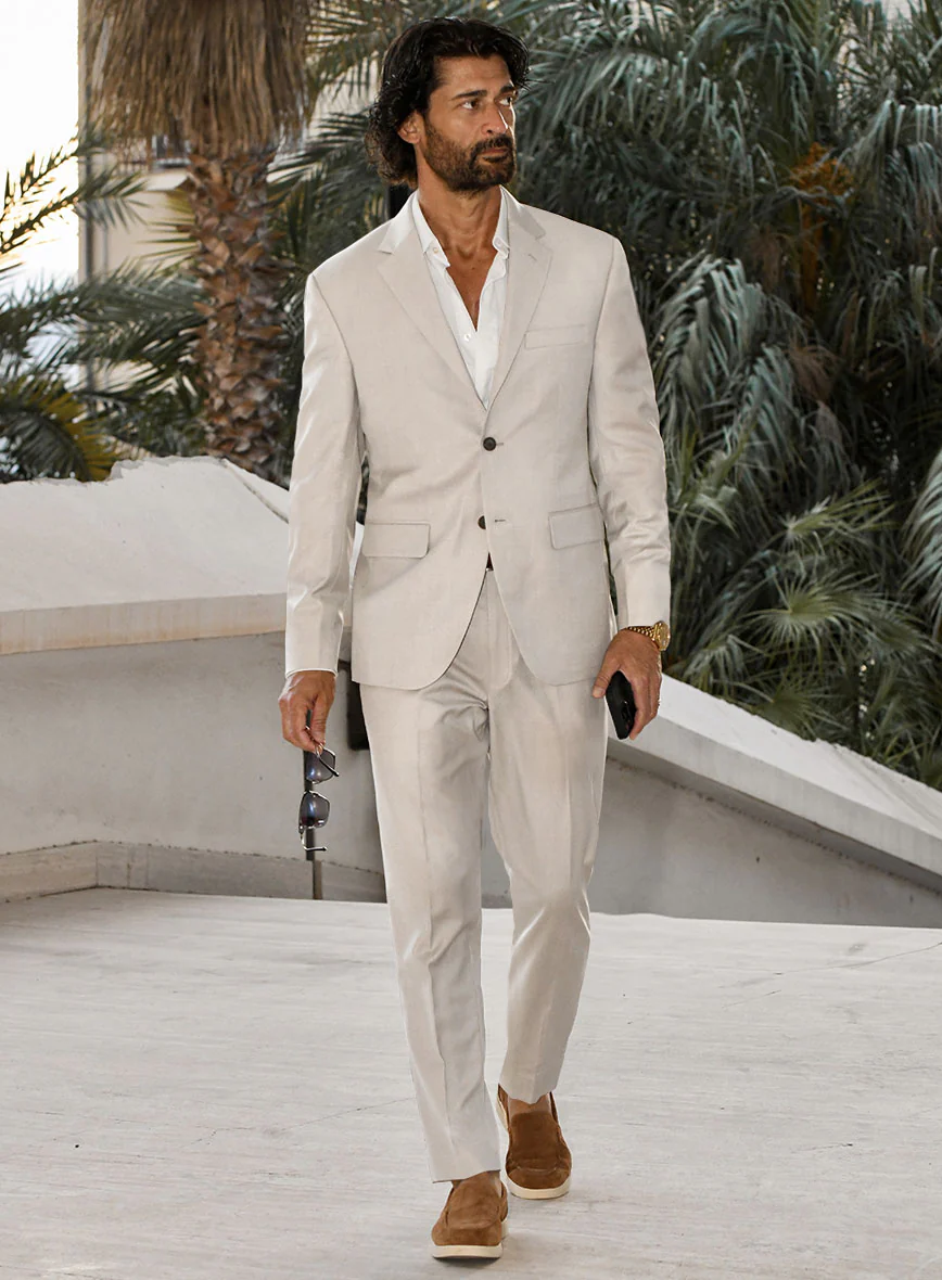 Napolean Muted Beige Wool Suit - Image 3