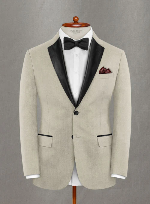 Napolean Muted Khaki Wool Tuxedo Jacket