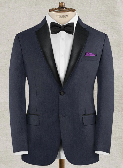 Napolean Navy Blue Wool Tuxedo Jacket