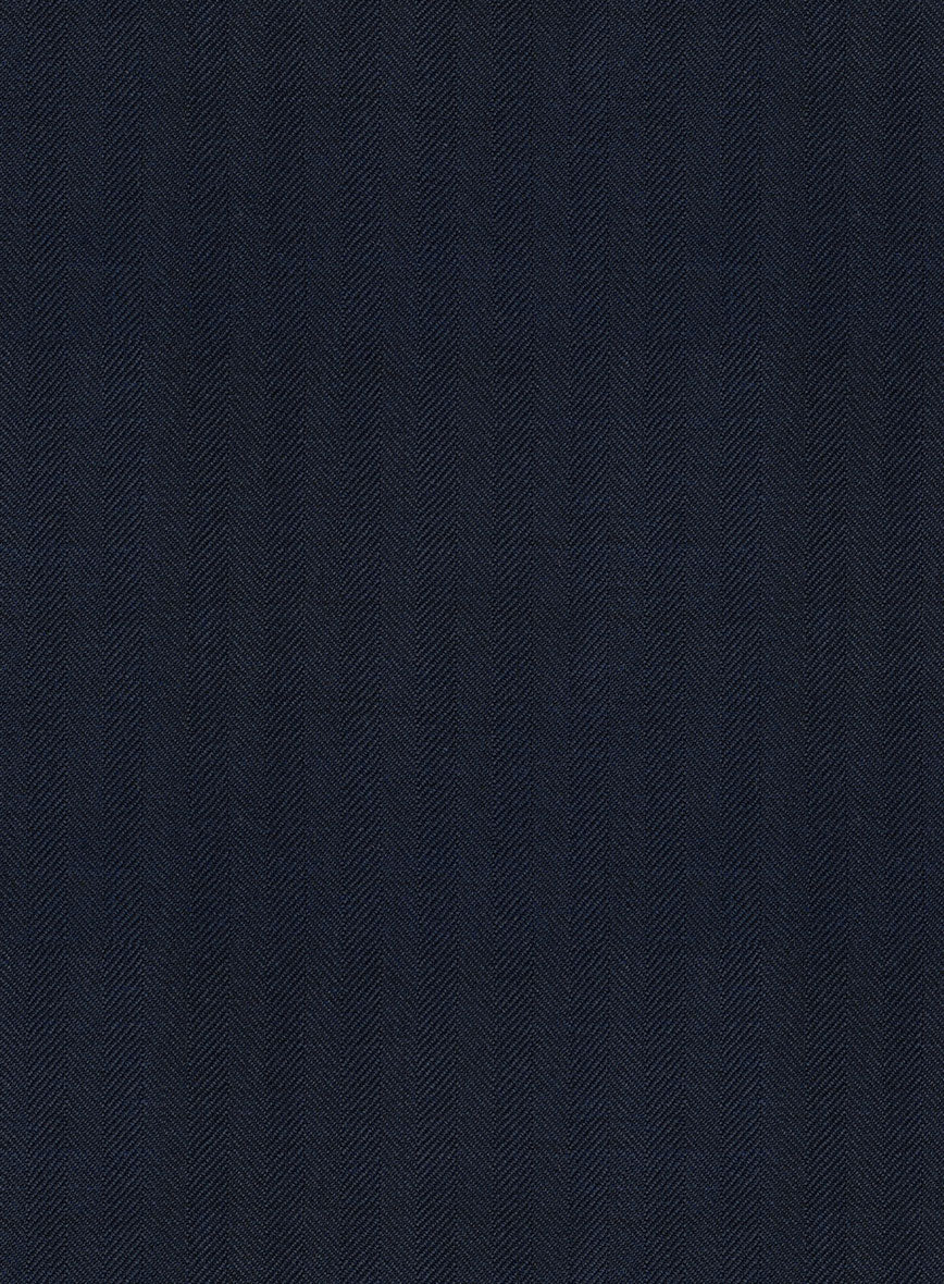 Napolean Navy Herringbone Wool Tuxedo Jacket - Image 4