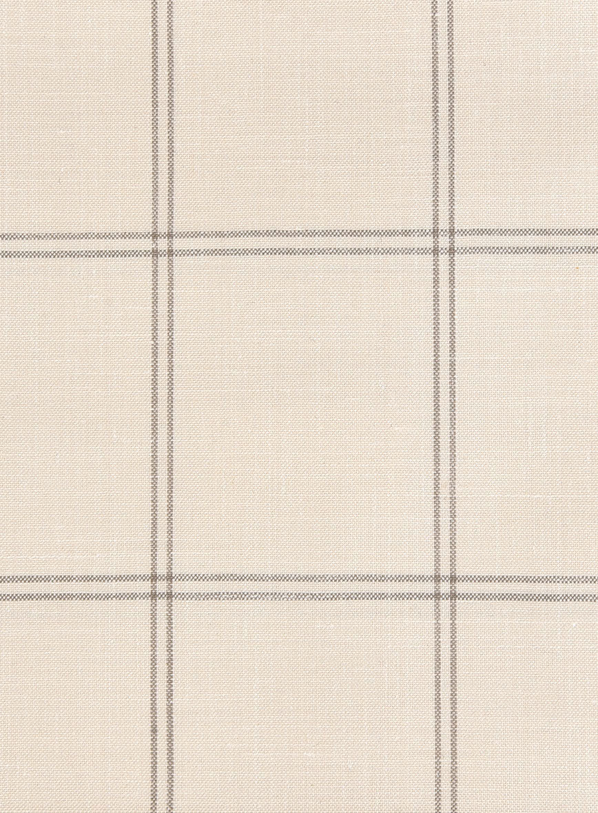 Napolean Noemi Windowpane Beige Wool Jacket - Image 3