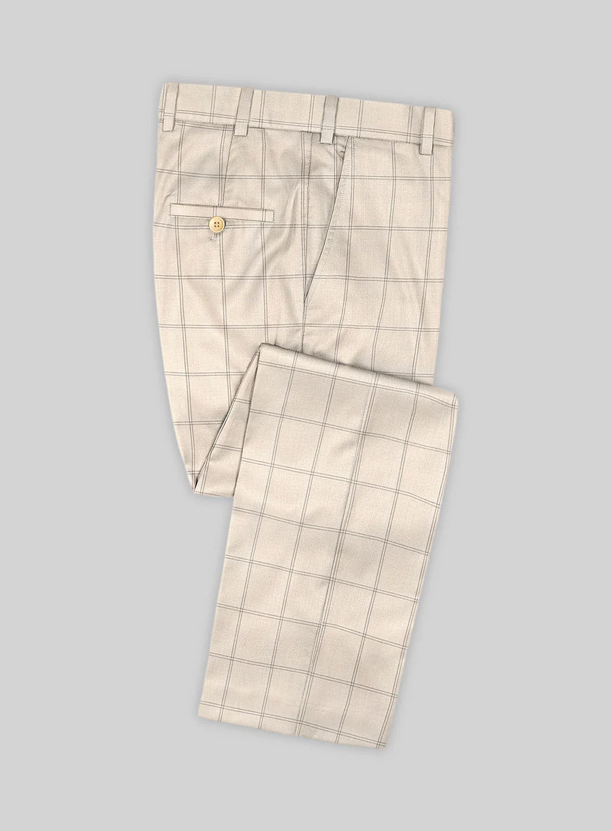Napolean Noemi Windowpane Beige Wool Suit - Image 6