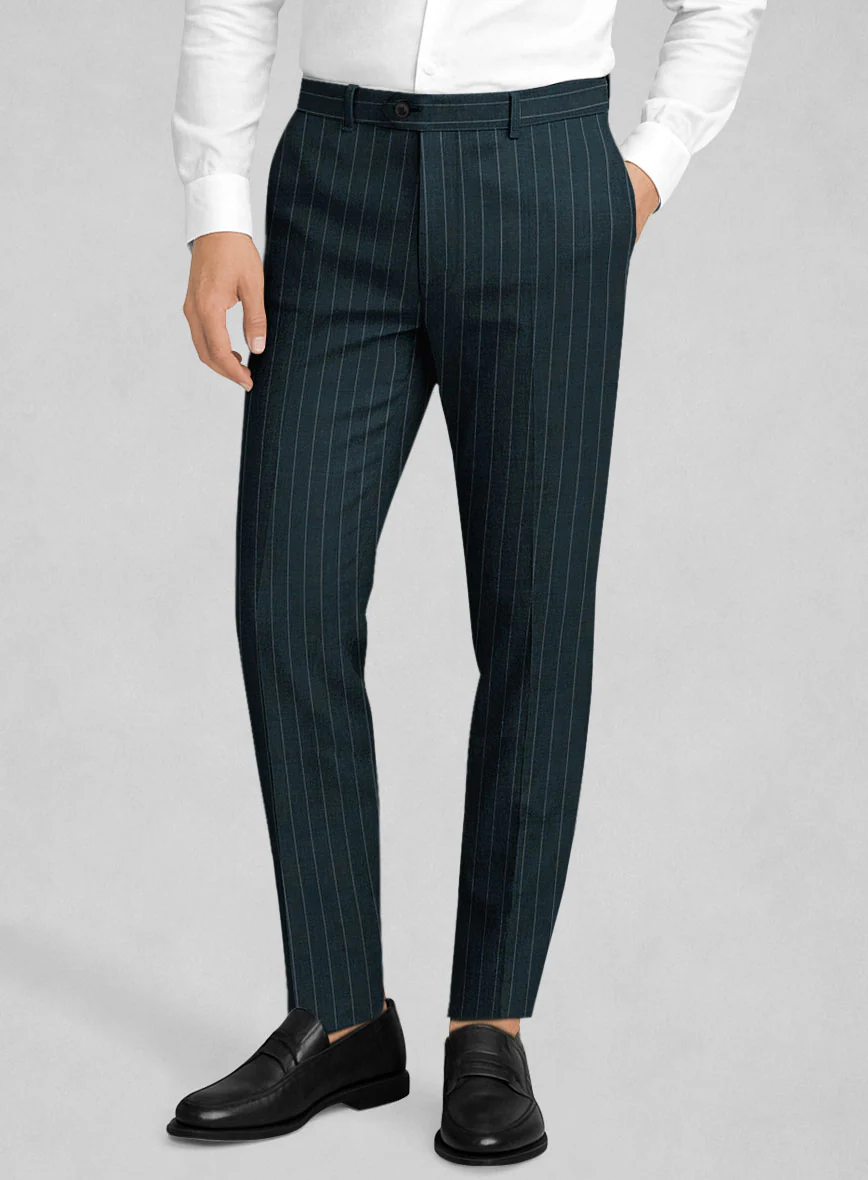 Napolean Oresto Stripe Dark Blue Wool Pants