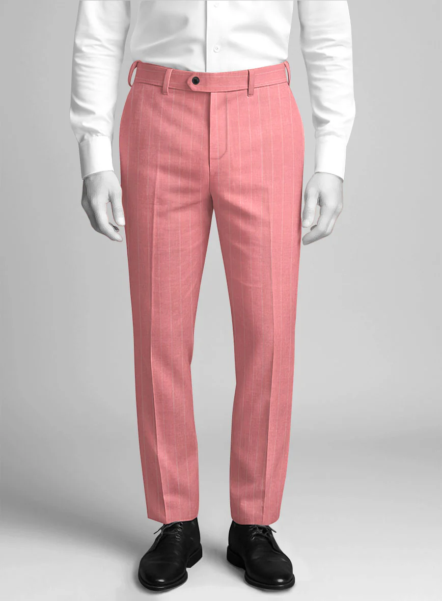 Napolean Petalo Stripe Pink Wool Pants