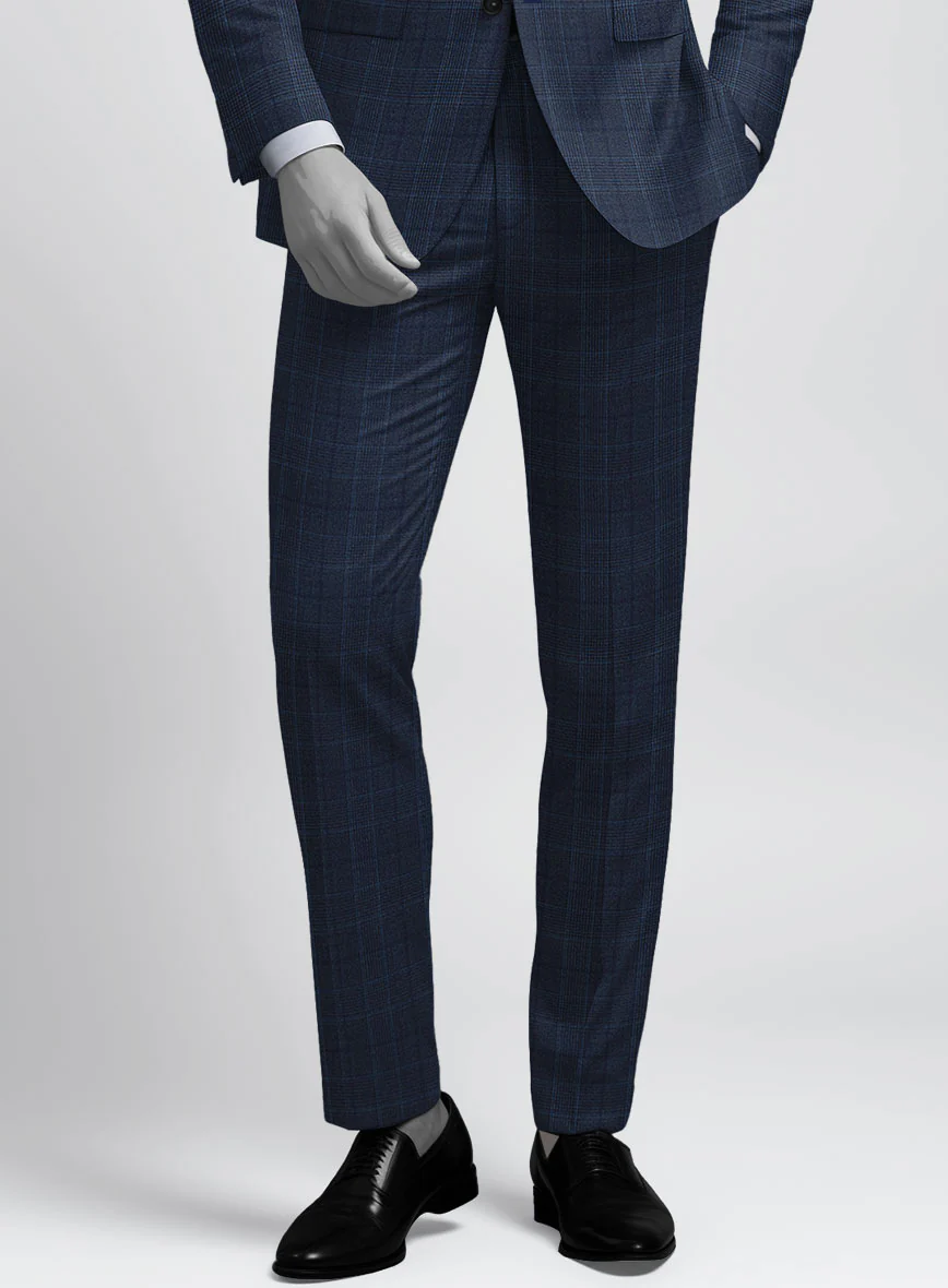 Napolean Porter Prince Of Wales Blue Wool Suit - Image 6