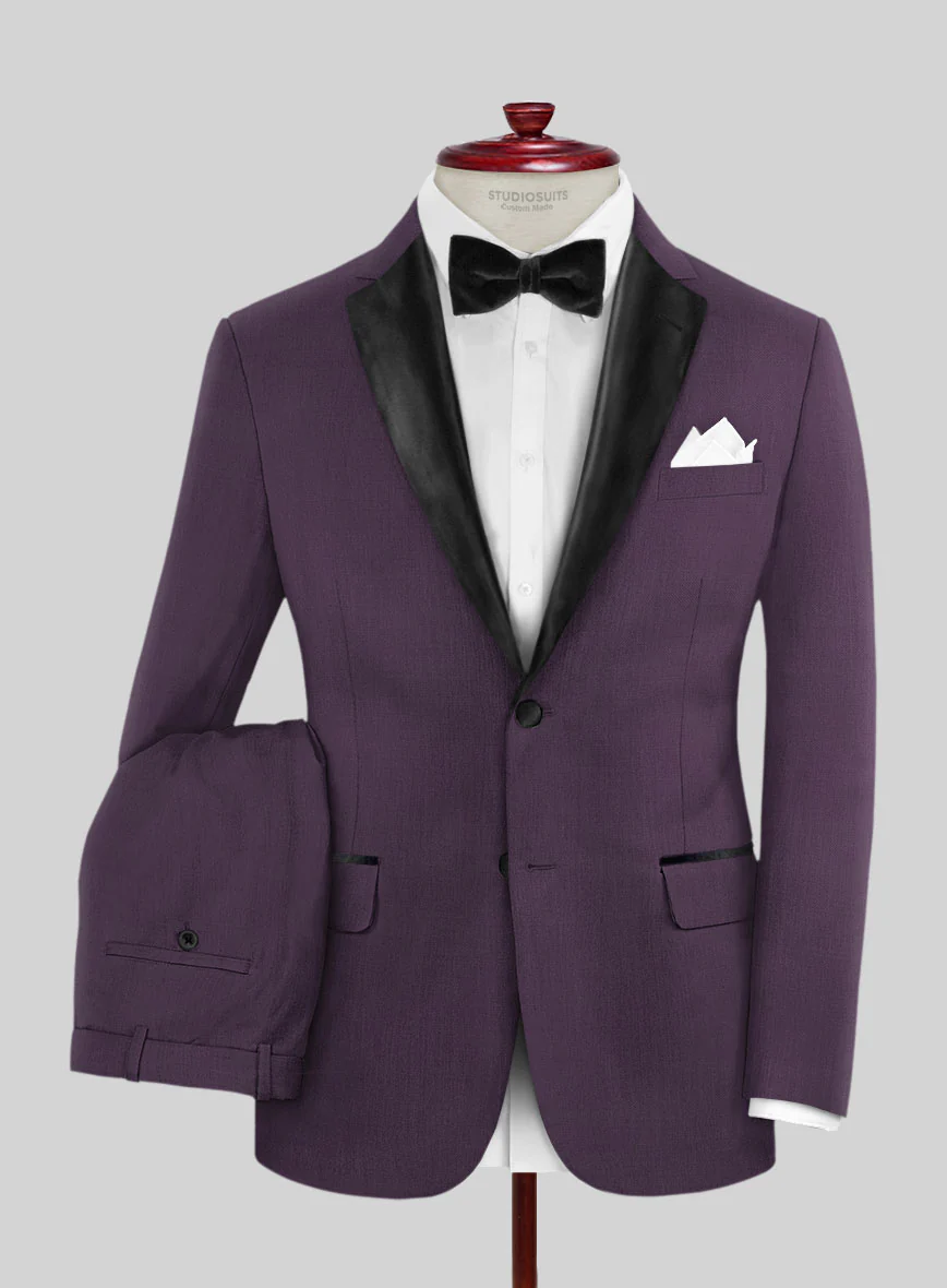 Napolean Purple Wool Tuxedo Suit