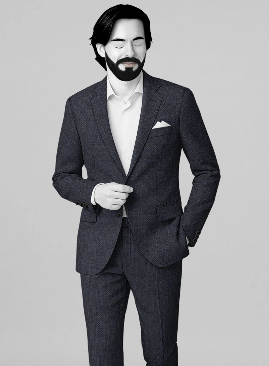 Napolean Retro Navy Wool Suit - Image 4