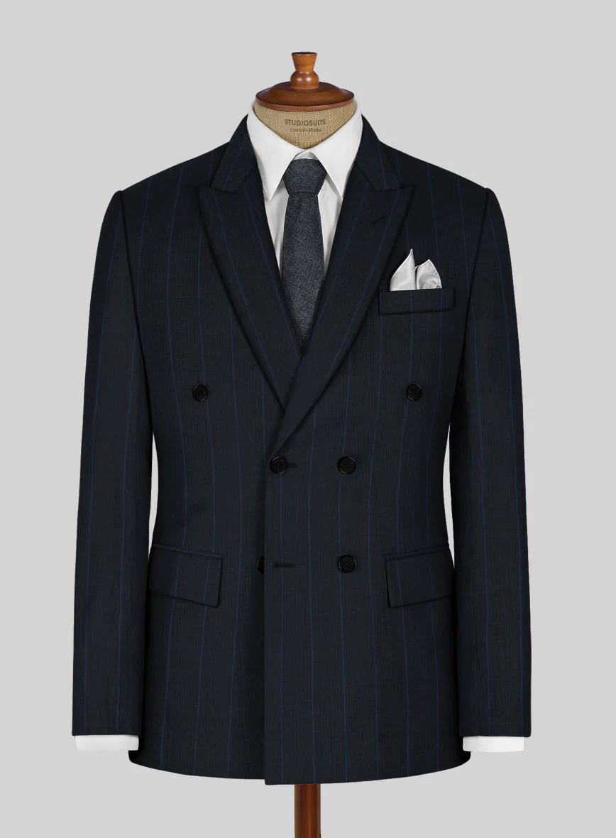 Napolean Rodrio Blue Wool Double Breasted Jacket