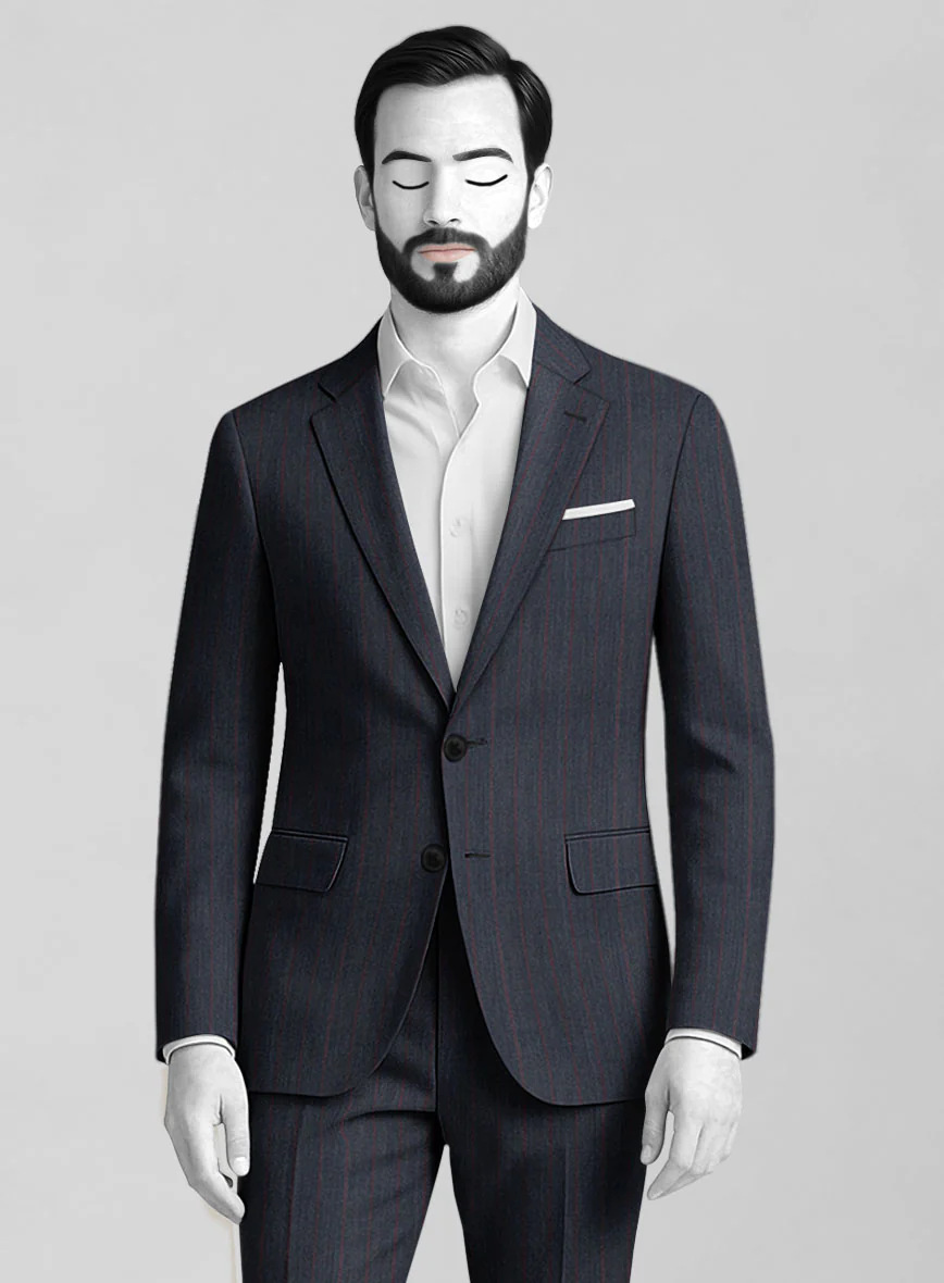 Napolean Rosano Stripe Navy wool Jacket - Image 2