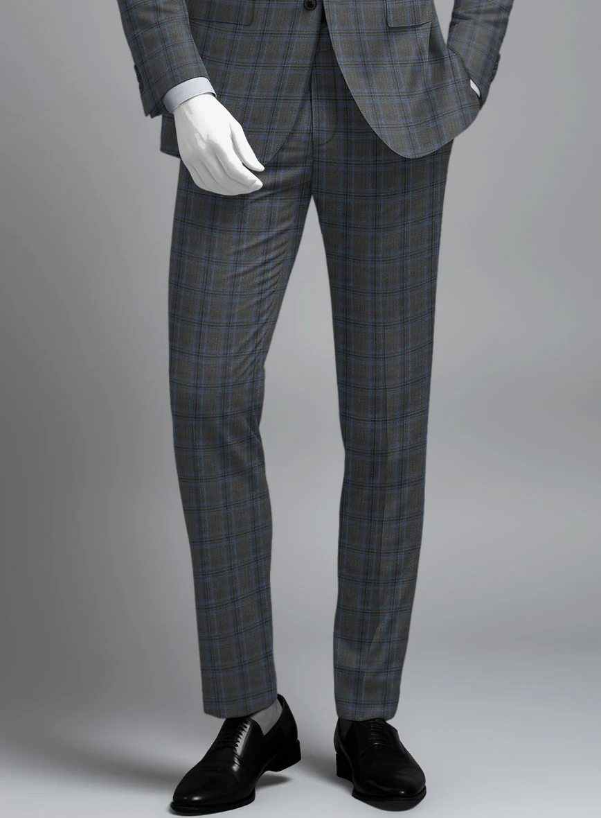 Napolean Sarcho Gray Blue Wool Suit - Image 6