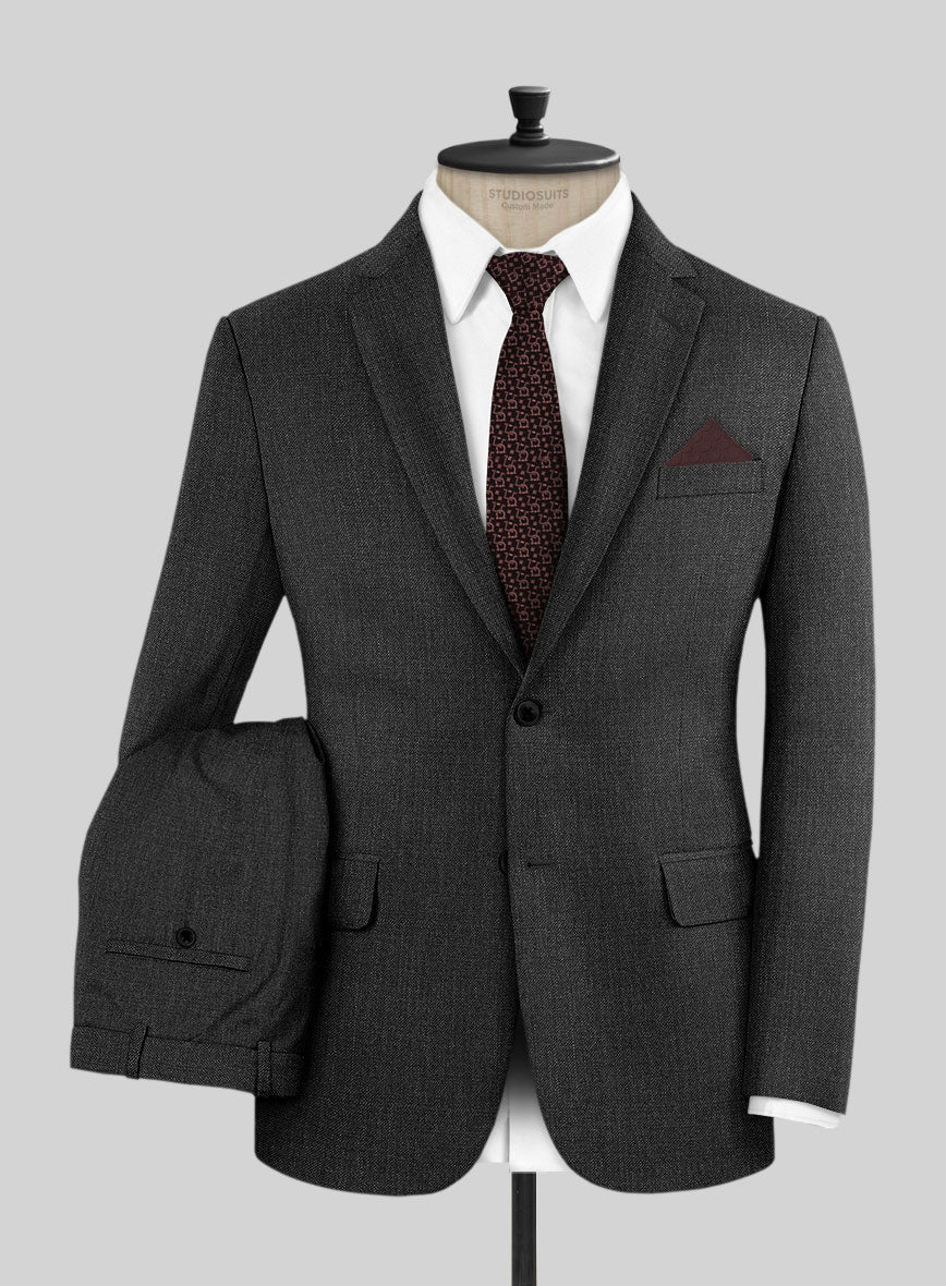 Napolean Sharkskin Charcoal Wool Suit - Image 2