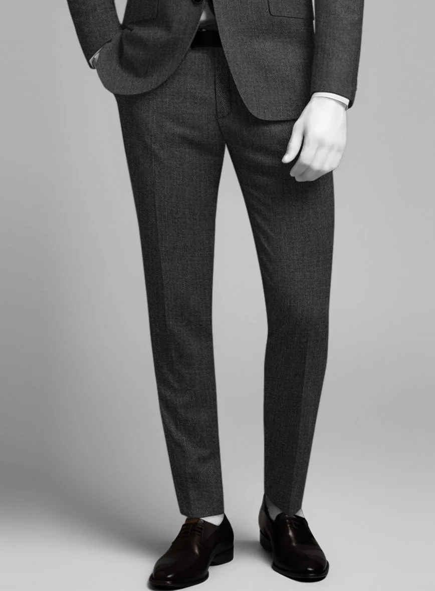Napolean Sharkskin Charcoal Wool Suit - Image 6