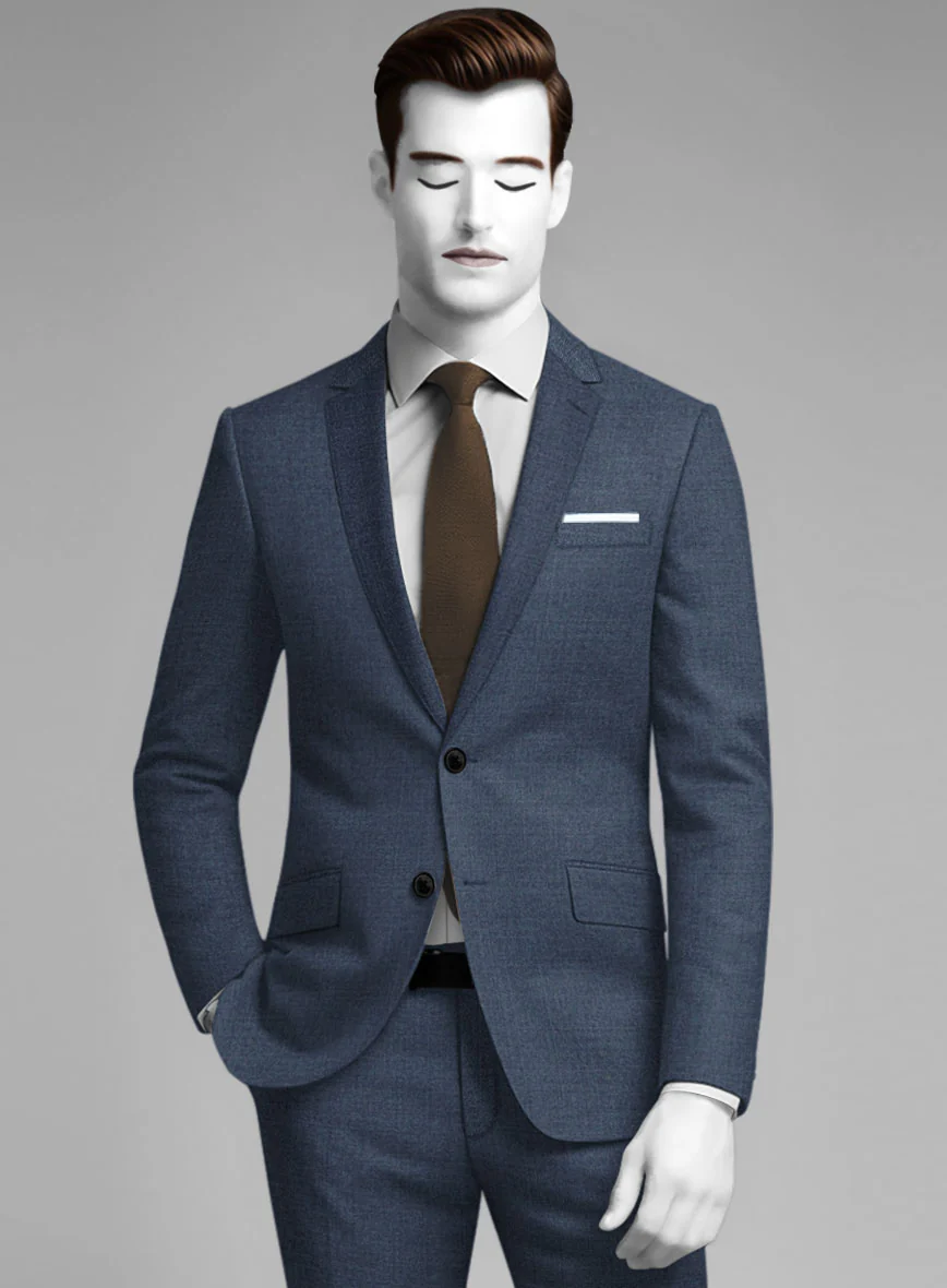Napolean Slate Blue Wool Suit - Image 3