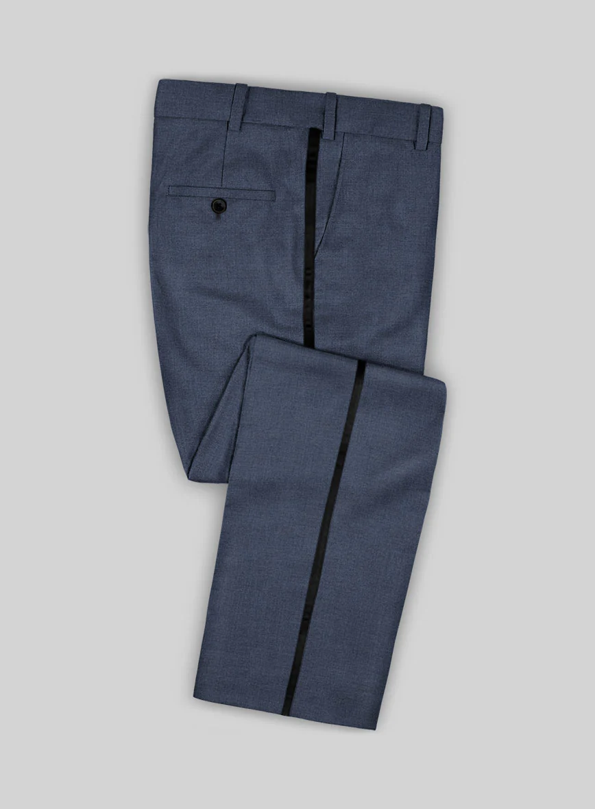 Napolean Slate Blue Wool Tuxedo Suit - Image 6