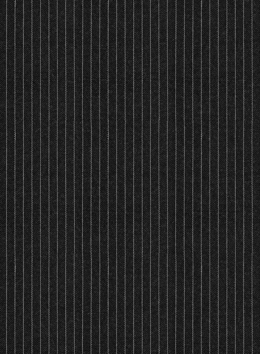Napolean Slim Stripe Charcoal Wool Pants - Image 4