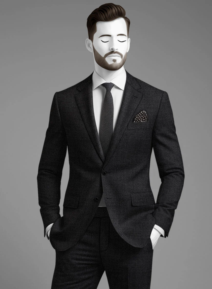 Napolean Stone Black Wool Suit - Image 3
