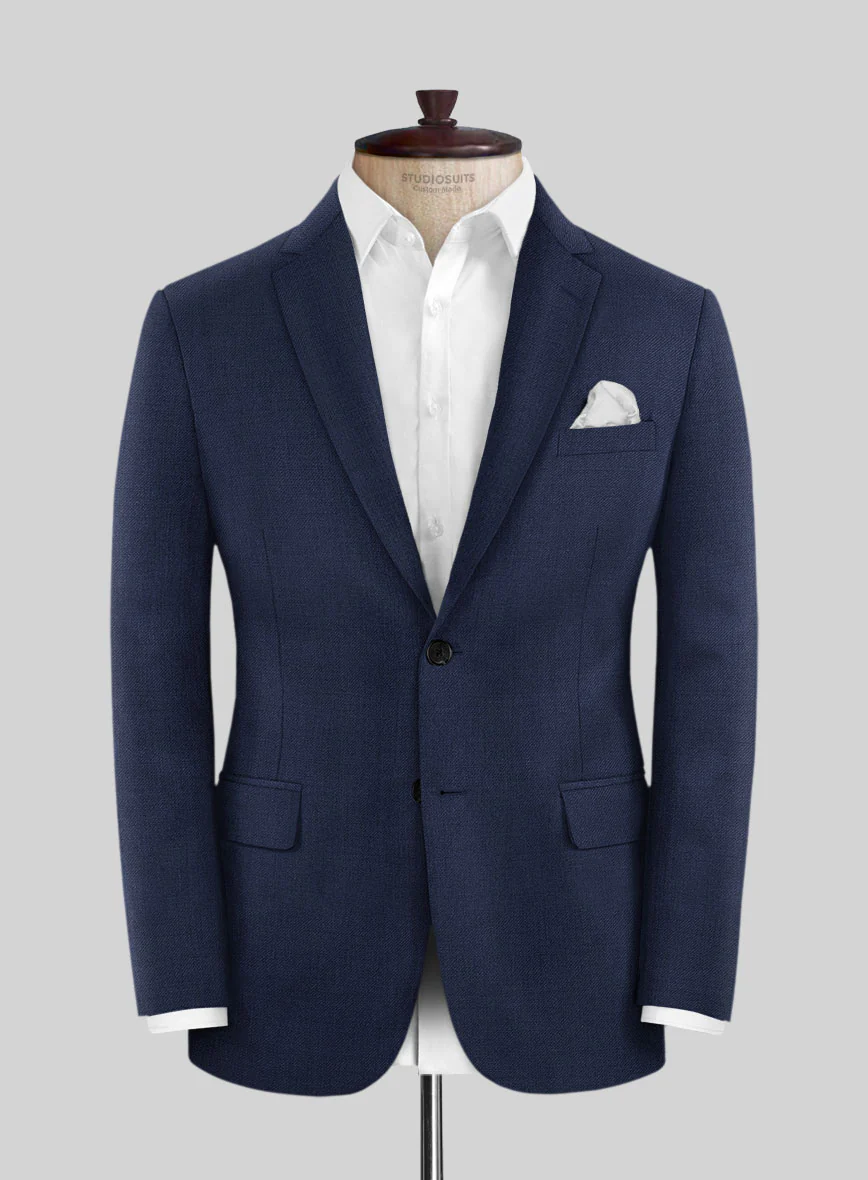 Napolean Stretch Blue Wool Jacket