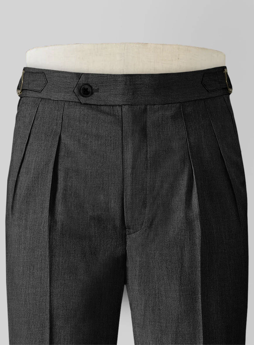 Napolean Stretch Dark Gray Highland Wool Trousers - Image 4