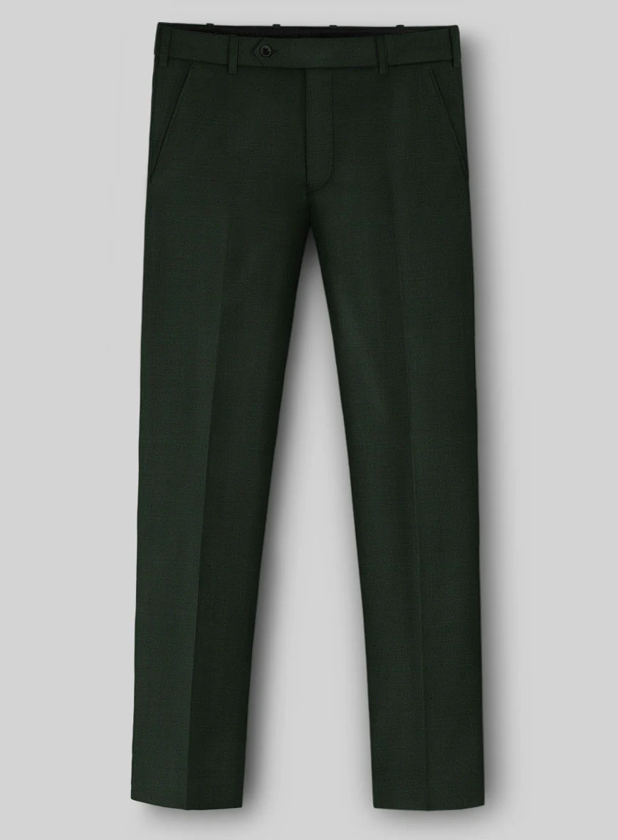 Napolean Stretch Dark Green Wool Pants - Image 2