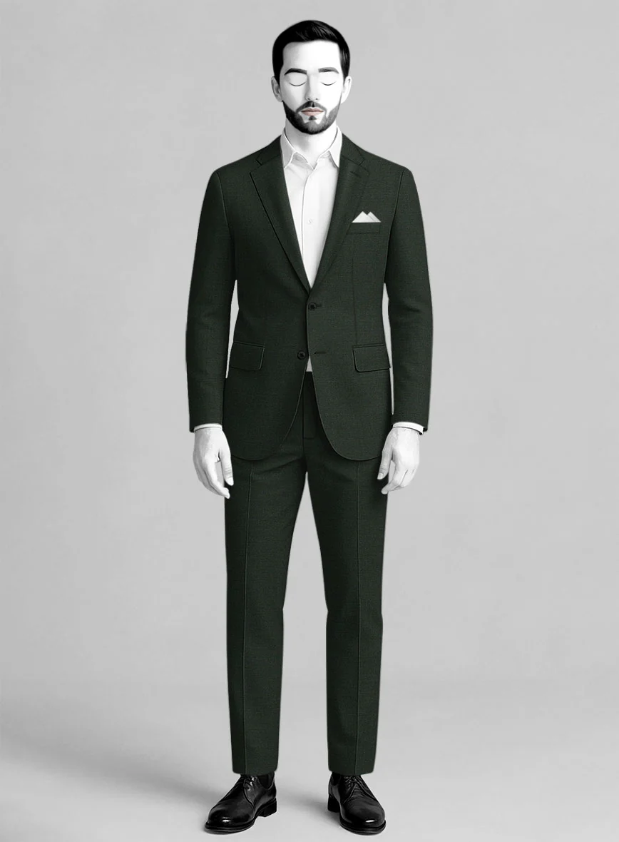 Napolean Stretch Dark Green Wool Suit